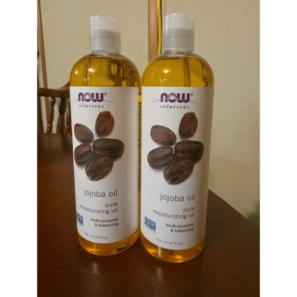 Lot Of 2 New NOW Solutions Moisturizing Jojoba Oil -‎ 16 oz. Each | Exp 03/2028